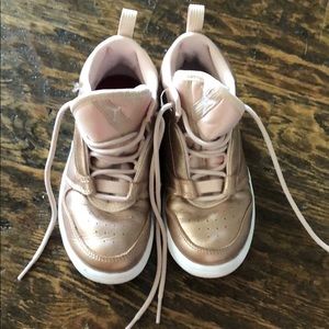Girl’s rose gold Nike Jordan’s